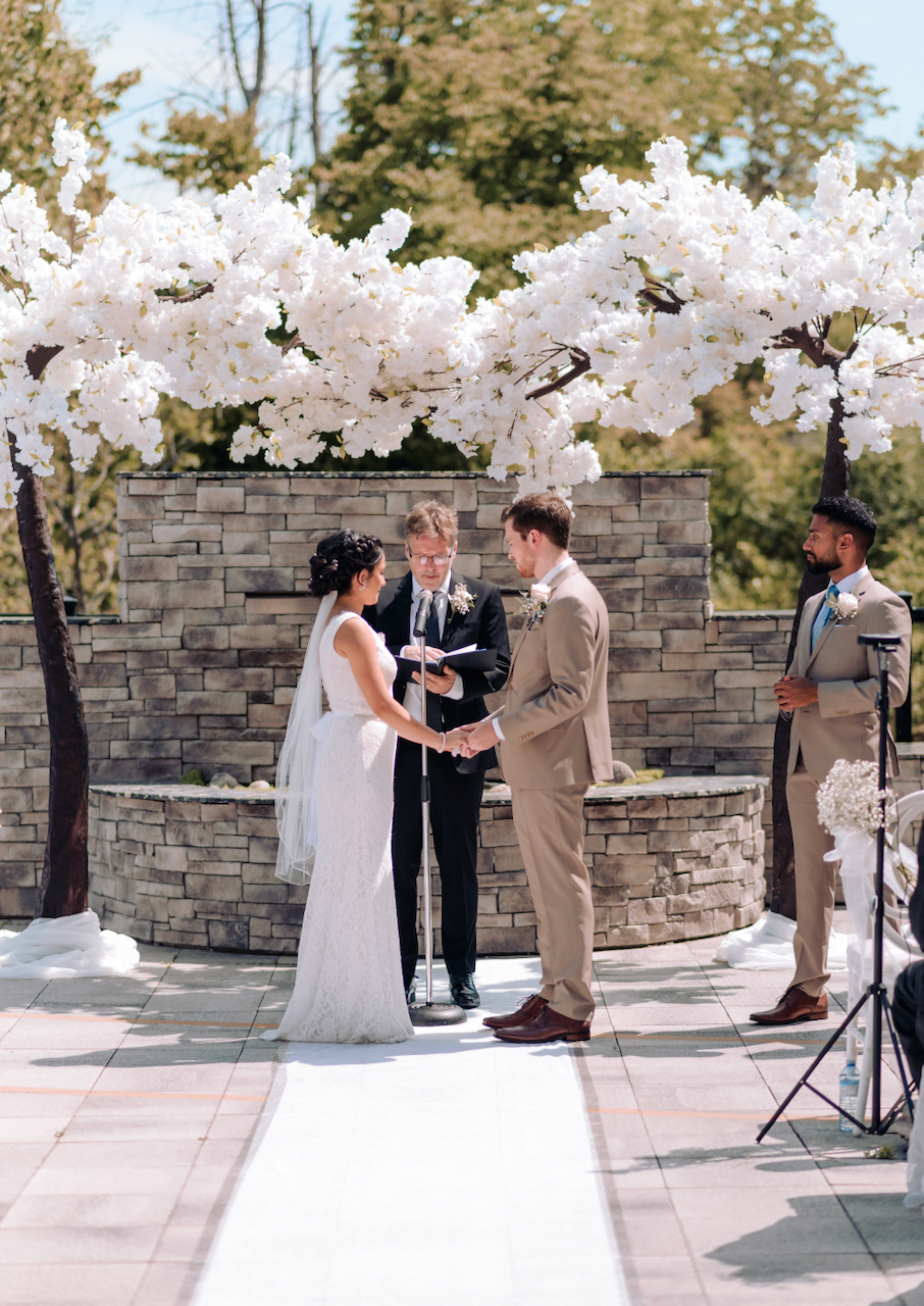 Couple at their wedding ceremony